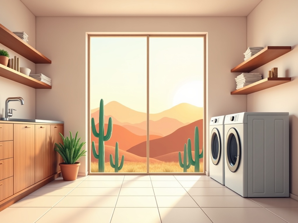 New River, AZ Washing machine repair service call at a New River AZ home on a large acreage lot near Daisy Mountain with desert views outside