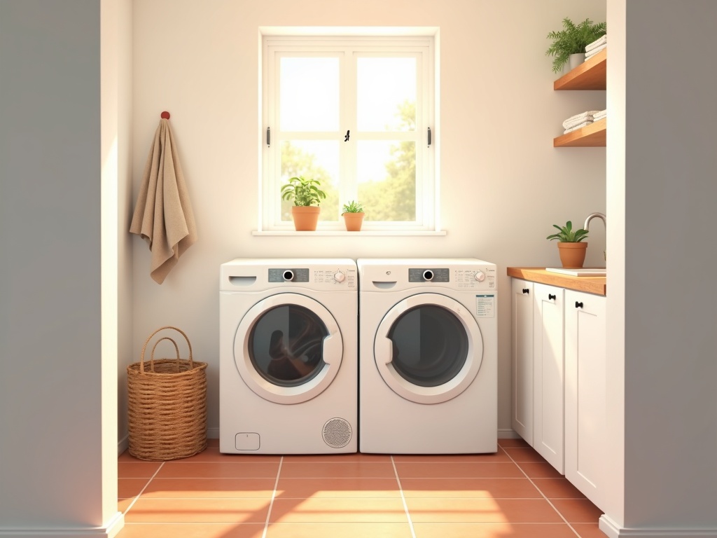Glendale, AZ A front-loading washer and dryer set in a Glendale AZ home laundry room awaiting appliance repair service near the Bell Greenway corridor