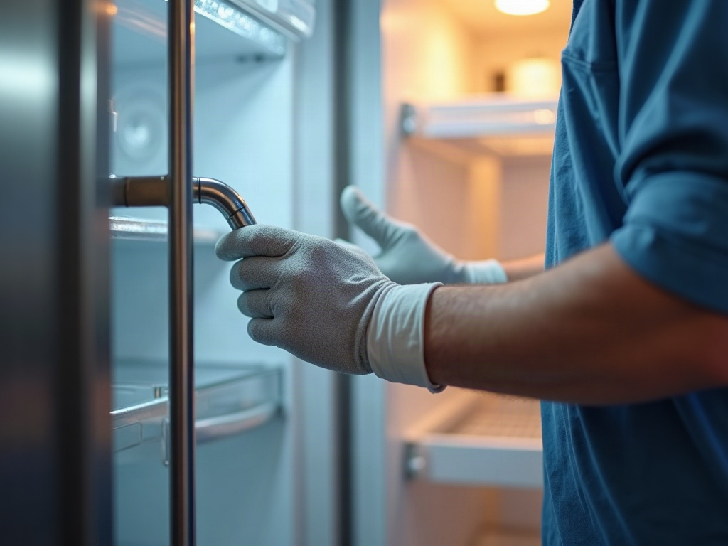 Samsung Refrigerator Ice Maker Problems — What Phoenix Homeowners Keep Running Into Open Samsung refrigerator freezer drawer showing the ice maker assembly — a common source of Samsung refrigerator ice maker problems in Phoenix homes